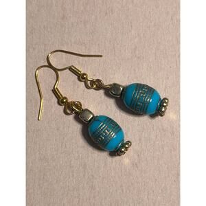 Dangle Golden Hoops Beads Boho Chic Southwestern Ethnic Inspired